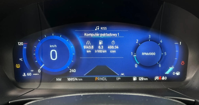 Ford Kuga cena 94900 przebieg: 169500, rok produkcji 2021 z Rybnik małe 631